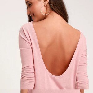 Afternoon Daydream Blush Pink Backless Sweater - Size Large